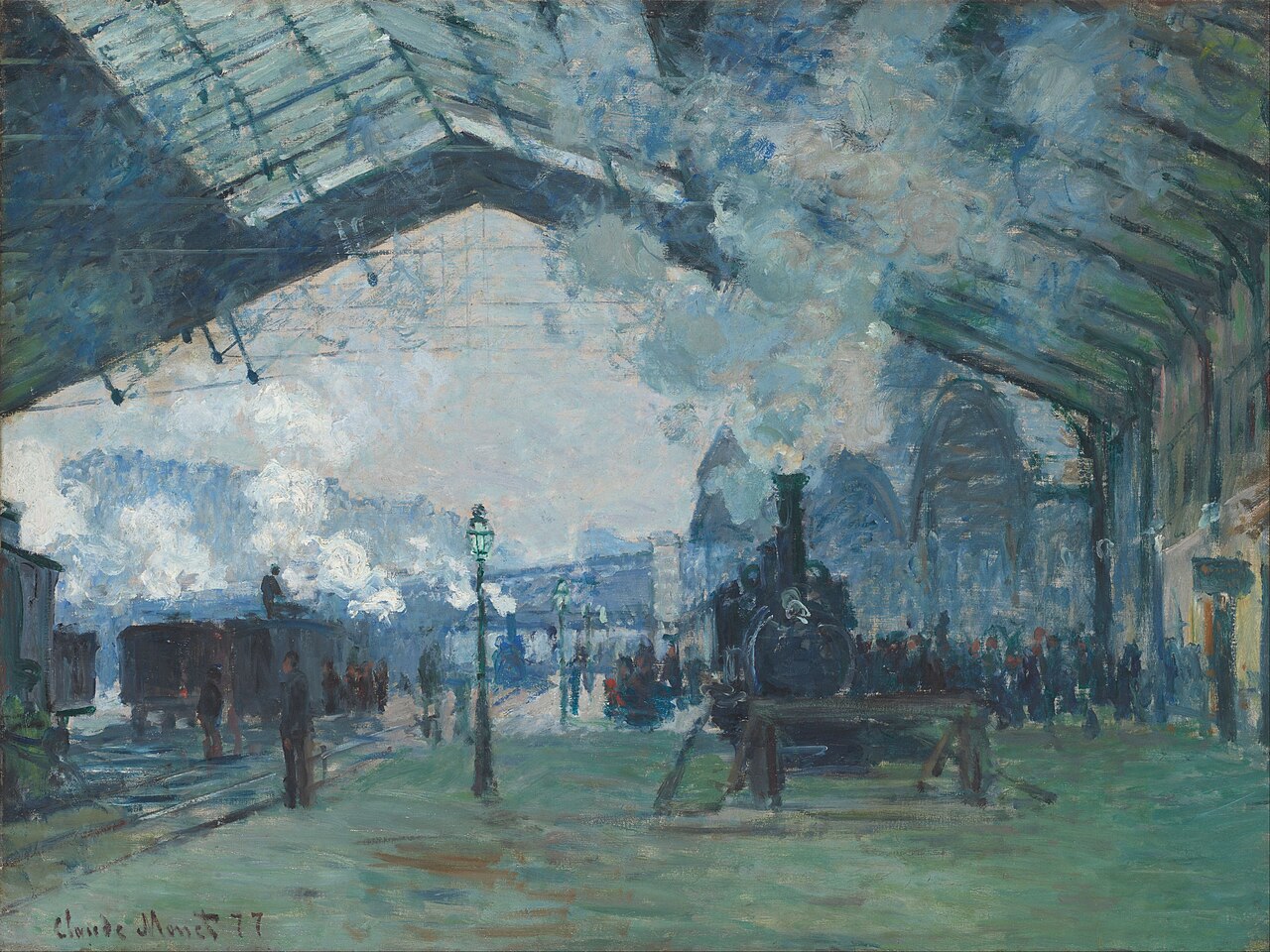 Arrival of the Normandy Train, Gare Saint-Lazare (1877) — Claude Monet